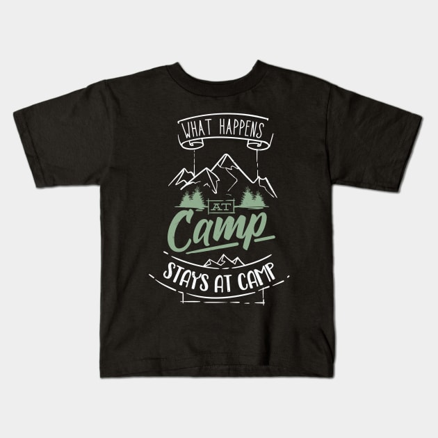 Camping Funny Camper Saying Campground Kids T-Shirt by Foxxy Merch